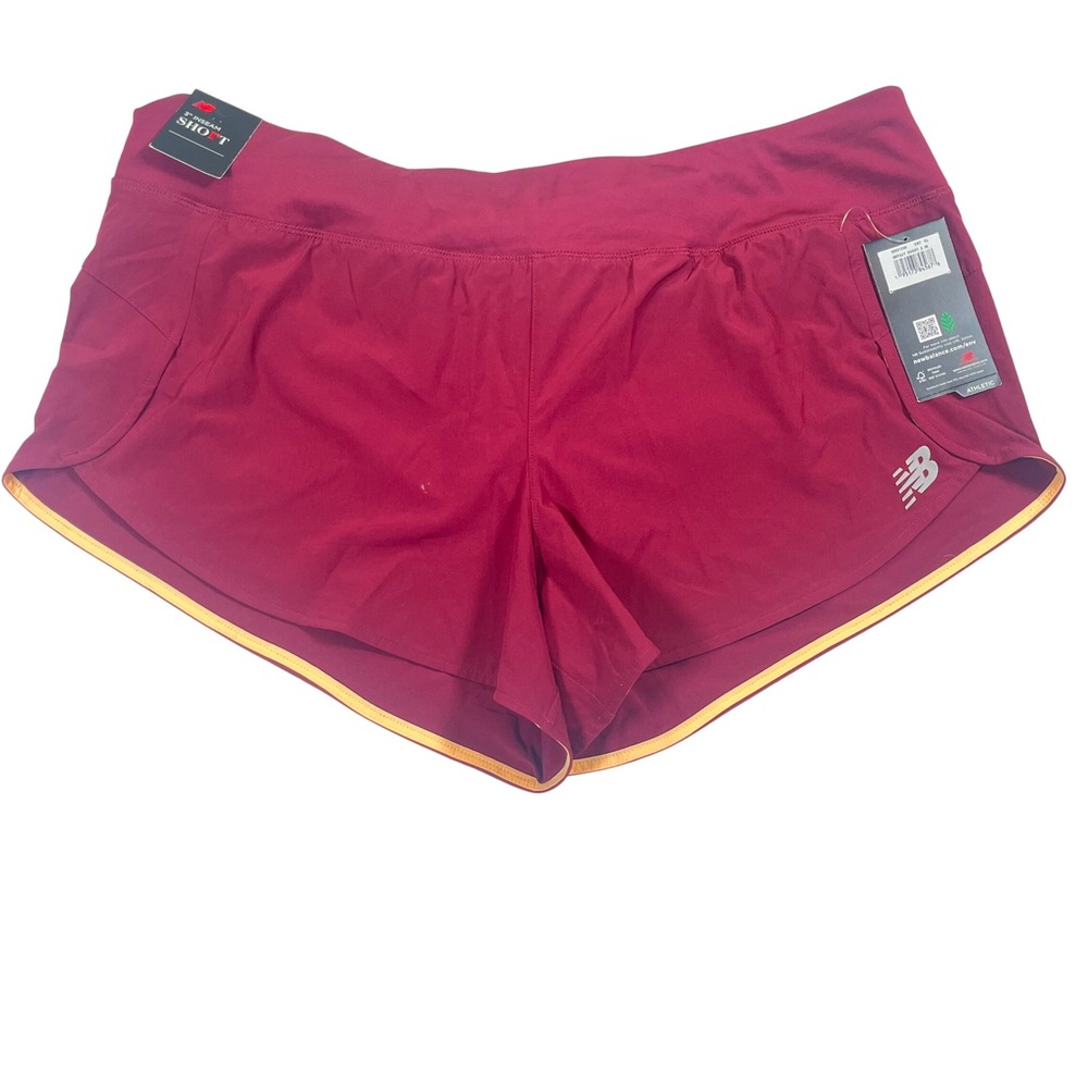 NWT New Balance Impact Run Shorts Red 3 Inch Inseam Running Athletic Women Sz XL